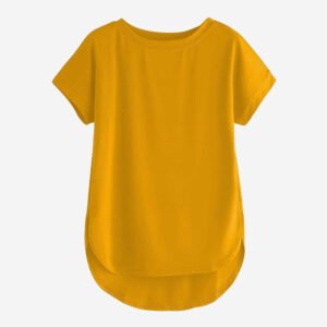 Women Solid Round Neck Cotton T-Shirt